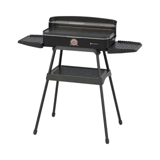 KitchenBrothers Electric Bbq - Steh- Und Tischgrill - Tischgrill - Antihaftbeschichtung - 24x50cm Grillfläche - 2200W - Schwarz