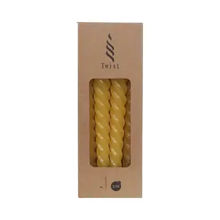 Twist Kaarsen Set 4 Stuks Dia. 2.2 X H 19 Cm Honing