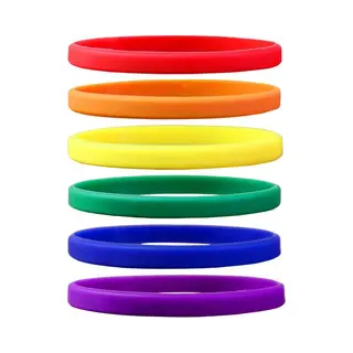 Dinilu - 60 X Smalle Siliconen Armbanden Mix Regenboog - Voor Volwassenen