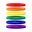 blauw, geel, groen, oranje, paars, rood