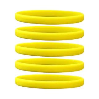 Dinilu - 60 X Smalle Siliconen Armbandjes Geel - Voor Kinderen
