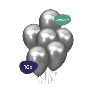 Zilveren Ballonnen – Chrome Ballonnen – Helium Ballonnen – Sweet 16 Versiering – Verjaardag Versiering – 10 Stuks