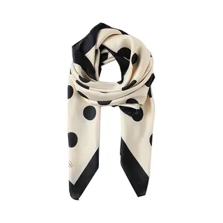Lazy Cat Dames Sjaal - Stippen - Halsdoek - Hoofddoek - Wit