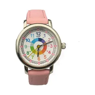 Lazy Cat Horloge Meisjes – Kinderhorloge – Regenboog – Leren Klokkijken – Roze