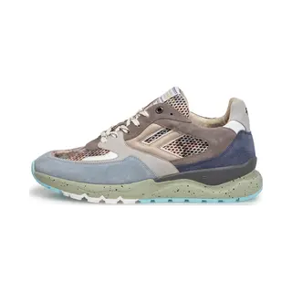 Floris Van Bommel Sneakers Laag 'De Treener 01' Lichtblauw / Donkerblauw / Lichtbruin / Grijs