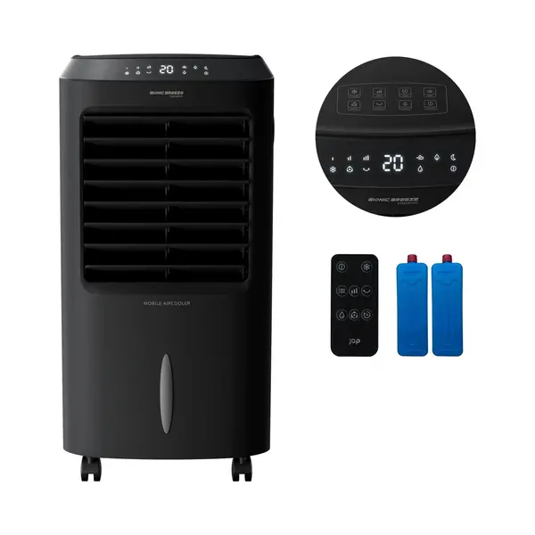 Jap Appliances - 4in1 Klimagerät - Mit Wasser - Fernbedienung Und Timer - Oszillierender Luftbefeuchter - Schwarz thumbnail