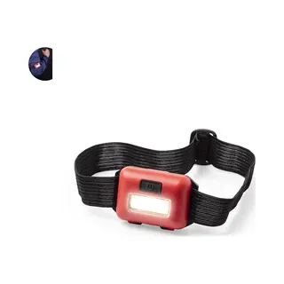 Led Hoofdlamp - Met Verstelbare Elastische Band - Werkt Op 3 X Aaa Batterijen - Voor Arm En Hoofd - Rood/Zwart