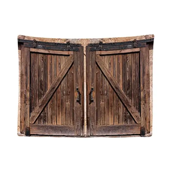 Ulticool - Wandteppich Tapestry Dekoration Wohnung - Tor Holz Garten Französische Türen - 200 X 150 Cm Groß - Wandtuch Wandbehänge - Accessoires thumbnail