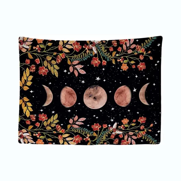 Ulticool - Mond Sternenhimmel Schwarz Wandteppich Xxl - 200 X 150 Cm - Poster Wand Tuch Fototapete - Tarot Boho Aesthetic Deko - Wandbehang Vorhang - thumbnail
