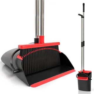 Strex Stoffer En Blik Met Lange Steel - Verstelbaar 87-127cm - Ingebouwde Schoonmaaktanden