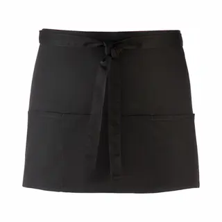 Kort Schort Met 3 Open Zakken Pr155|zwart| Restaurant Schort | Bedieningsschort | 12 Verschillende Kleuren| Horeca Kleding