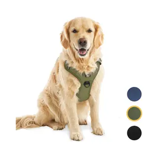 Jake And Jacky Hondentuigje - Anti-Trek Tuig - Hondenharnas - Y Tuig Hond - Reflecterend - Groen - Maat Xl