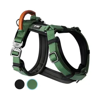 Jake And Jacky Hondentuigje Hond Medium - Anti-Trek Tuig - Y Tuig Hond - Hondenharnas - Groen - Maat M