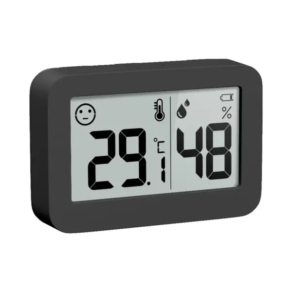 Yuconn Hygrometer - Weerstation - Thermometer Binnen - Digitaal Thermometer En Luchtvochtigheidsmeter - Inclusief Batterij En Plakstrip - Zwart thumbnail