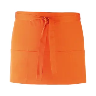 Kort Schort Met 3 Open Zakken Pr155 |oranje| Restaurant Schort | Bedieningsschort | 12 Verschillende Kleuren| Horeca Kleding