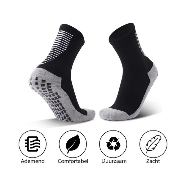MyStand® Gripsokken Voetbal Unisex - Zwart - One Size thumbnail