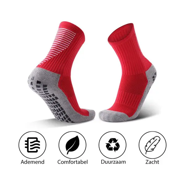 MyStand® Gripsokken Voetbal Unisex - Rood - One Size thumbnail