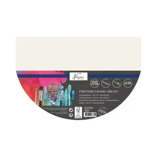 Nassau Hobby Canvas Schilderij Doek/paneel - Schilderdoeken - Rond - Wit - D30 Cm - Hobby Schilderen