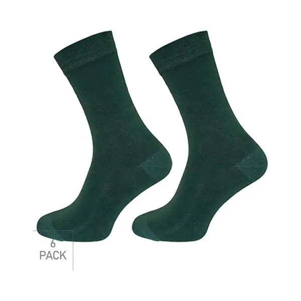 Boru Bamboo Bamboe Sokken 6-Pack - Groen - Maat 39-42 - Dunne Bamboe Sokken Voor Frisse Droge Voeten - Dames / Heren thumbnail
