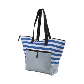 Lupine Strandtas Met Rits - Campingtas - Zwemtas - Gestreept - Blauw Wit