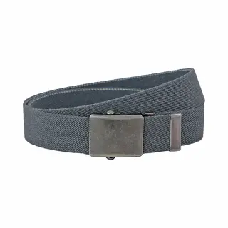 Landley Elastische Canvas Riem Met Metalen Schuifgesp - Stretch - Koppelriem - Dames / Heren - Unisex - Grijs - Lengte Totaal 110 Cm / Riemmaat 95