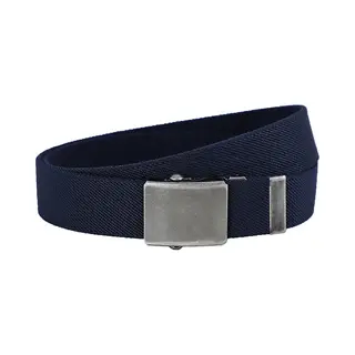 Landley Elastische Canvas Riem Met Metalen Schuifgesp - Stretch - Koppelriem - Dames / Heren - Unisex - Blauw - Lengte Totaal 130 Cm / Riemmaat 115