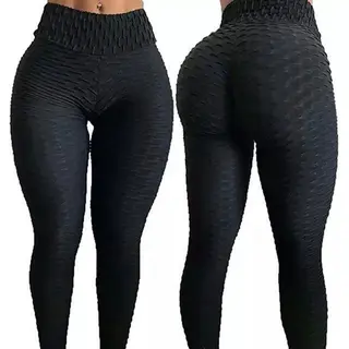 Louzir Sportlegging-Yoga -Scrunch Butt-High Waist- Absorberend- Anti Cellulite Legging-Gym Sports -Legging Fitness Wear-Zwart- Maat Xl