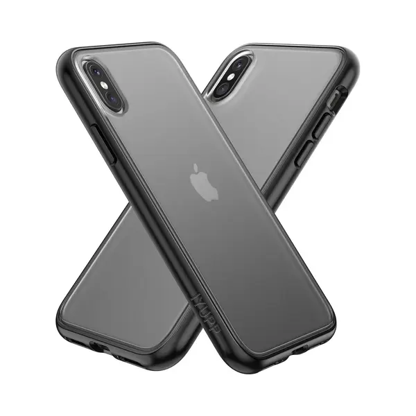 Iyupp Hoesje Geschikt Voor IPhone X / Xs Hoesje - Shockproof Back Cover - Mat Zwart Transparant thumbnail