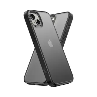 Iyupp Hoesje Geschikt Voor IPhone 14 Hoesje - Shockproof Back Cover - Mat Zwart Transparant