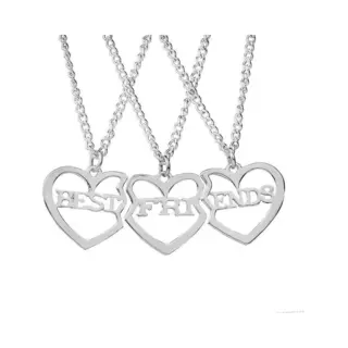 Kasey Vriendschapsketting - Bff Ketting Voor 3 - 3 Stuks - Hartjes - Zilverkleurig