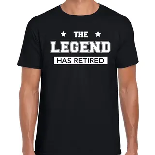 Bellatio Decorations The Legend Has Retired - Pensioen Cadeau - T-shirt - Zwart - Voor Heren - Vut Xl