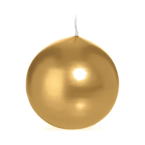 Trend Candles Bolkaars Glad - Goud - 8 Cm - 25 Branduren - Ronde Kaarsen thumbnail