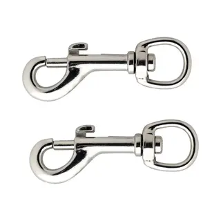 Musketonhaak - 2x Stuks - Vernikkeld - 6 X 1 Cm - Hondenlijnhaak