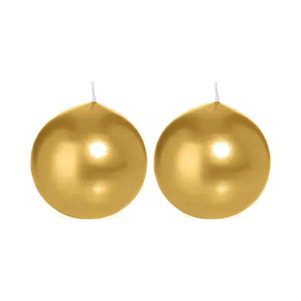 Trend Candles Bolkaars Glad - 2x - Goud - 7 Cm - 16 Branduren - Ronde Kaarsen thumbnail