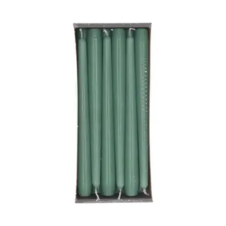 Enlightening Candles Dinerkaarsen - 12x Stuks - Groen - 8 Branduren - 25 Cm - Kandelaar Kaarsen - Sfeerkaarsen