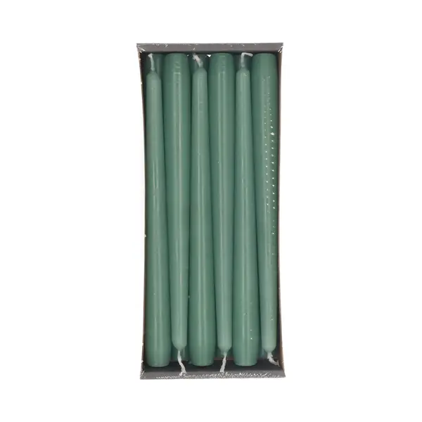 Enlightening Candles Dinerkaarsen - 12x Stuks - Groen - 8 Branduren - 25 Cm - Kandelaar Kaarsen - Sfeerkaarsen thumbnail