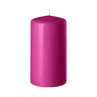 Enlightening Candles Cilinderkaars/stompkaars - Fuchsia Roze - D8 X H12 Cm - 45 Branduren - Dikke Kaarsen - Voor Kandelaar Of Plateau