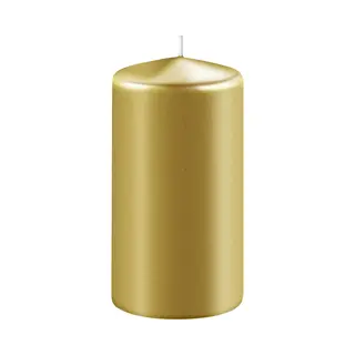 Enlightening Candles Cilinderkaars/stompkaars - Goud - D6 X H10 Cm - 36 Branduren - Dikke Kaarsen - Voor Kandelaar Of Plateau