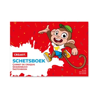 Schetsboek A3 - Groot Tekenboek Met 20 Vellen Wit Papier Voor Kinderen En Volwassenen