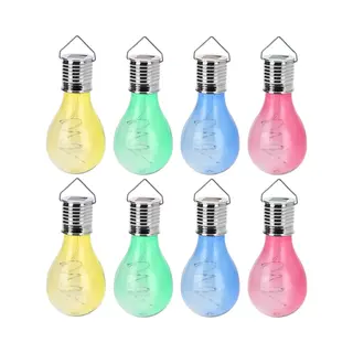 8x Solar Hang Lampenbolletje Gekleurd Tuinverlichting Op Zonne-energie 15 Cm - Tuindecoratie/accessoires - Tuinverlichting - Tuinlampjes - Buiten
