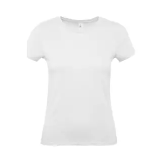 B&C Wit Basic Dames T-shirt - Met Ronde Hals - Katoen - 145 Grams - Shirts / Dameskleding - Korte Mouwen M