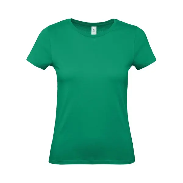 B&C Groen Basic Dames T-shirt - Met Ronde Hals - Katoen - 145 Grams - Shirts / Dameskleding - Korte Mouwen L thumbnail