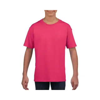 Gildan Roze Basic T-shirt Met Ronde Hals Voor Kinderen Unisex- Katoen - 145 Grams - Fuchsia Shirts / Kleding Voor Jongens En Meisjes 110/116
