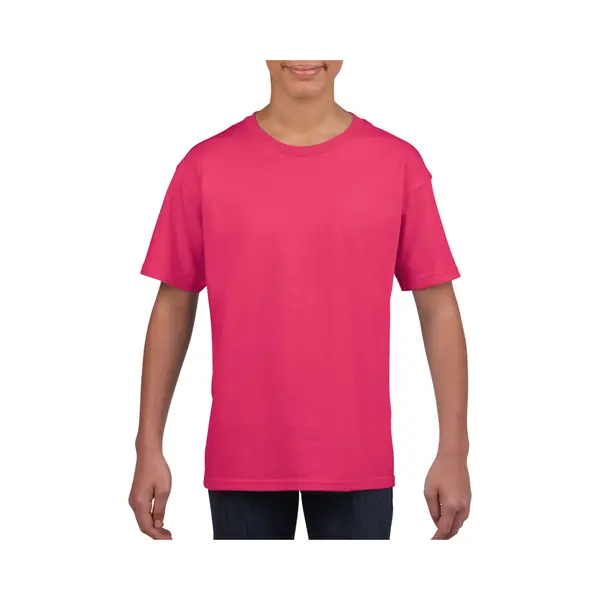 Gildan Roze Basic T-shirt Met Ronde Hals Voor Kinderen Unisex- Katoen - 145 Grams - Fuchsia Shirts / Kleding Voor Jongens En Meisjes 110/116 thumbnail