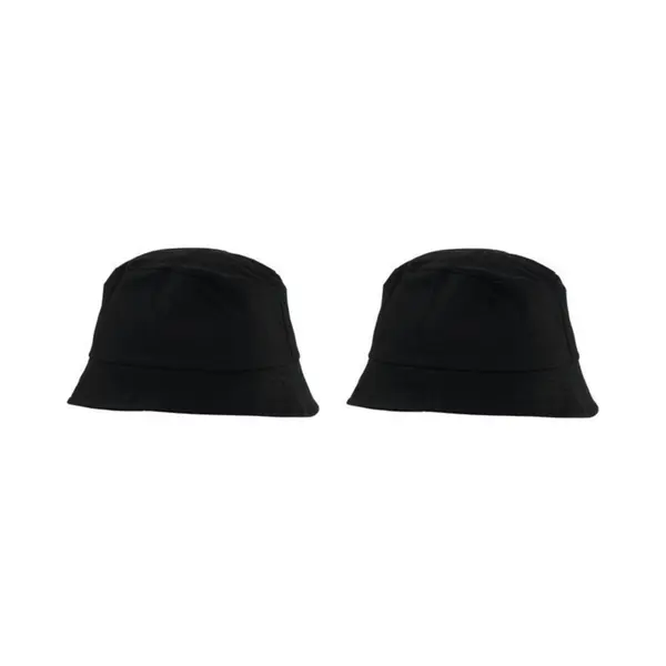 Vissershoedje/zonnehoedje - 2x Stuks - Zwart - Bucket Hat - One Size - Voor Volwassenen thumbnail