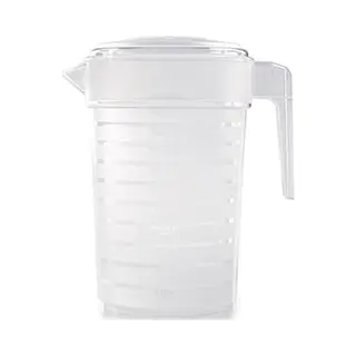 PlasticForte Waterkan Met Deksel - 1 Liter - Transparant - Kunststof - Schenkkan Karaf
