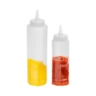 Excellent Houseware Doseerflessen Set - 4x Stuks - 250 En 400 Ml - Kunststof - Knijpflessen/sausflessen