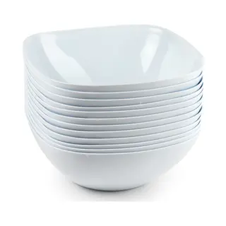 PlasticForte Serveer Schaaltje - 8x - Vierkant - Wit - 17 X 7 Cm Kunststof - Snack Schaaltjes