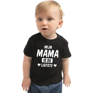 Bellatio Decorations Mijn Mama Is De Liefste Cadeau T-shirt Zwart Voor Peuter / Kinderen - Jongen / Meisje 86