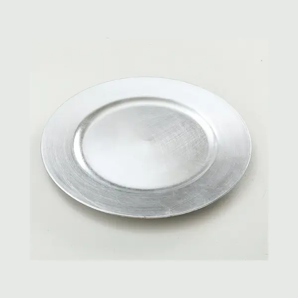 Kaarsenbord - Zilver - Rond - D33 Cm - Kunststof - Onderbord / Plateau Voor Kaarsen thumbnail